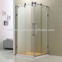 Frameless clean tempered glass 304 stainless steel Sliding Shower Room enclosures