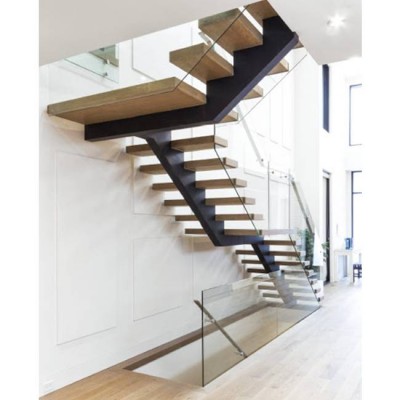 Attic Floating Stair Staircases With Glass Railings